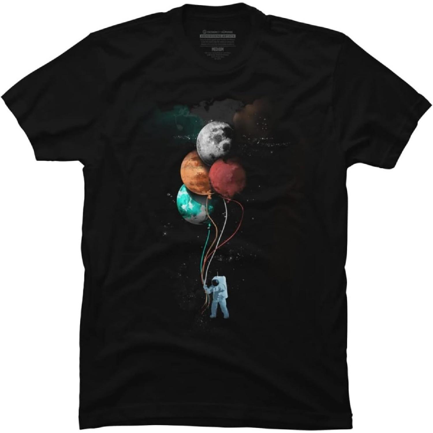

Design By Humans Men s The Spaceman s Trip by gloopz T-Shirt - - XXXXXL чорний
