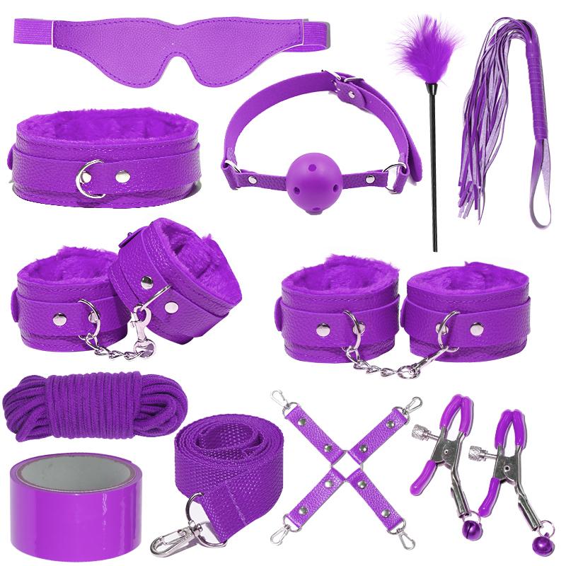 BDSM Restraints Sex Toys Bondage Set 11 Pcs Sex Leather Restraint Kits for Women and Couples