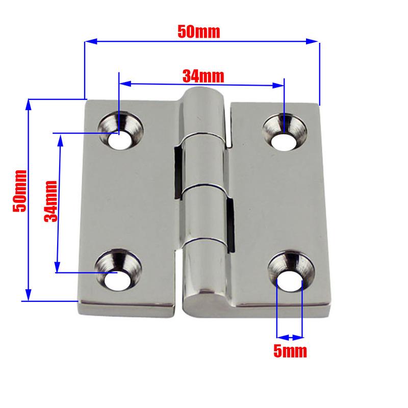 50X50MM Finished Aluminum Hinge Active Hinges Profile Connections Boat Deck Casting Hinge Hatch Cabinet Door Square Solid Fold