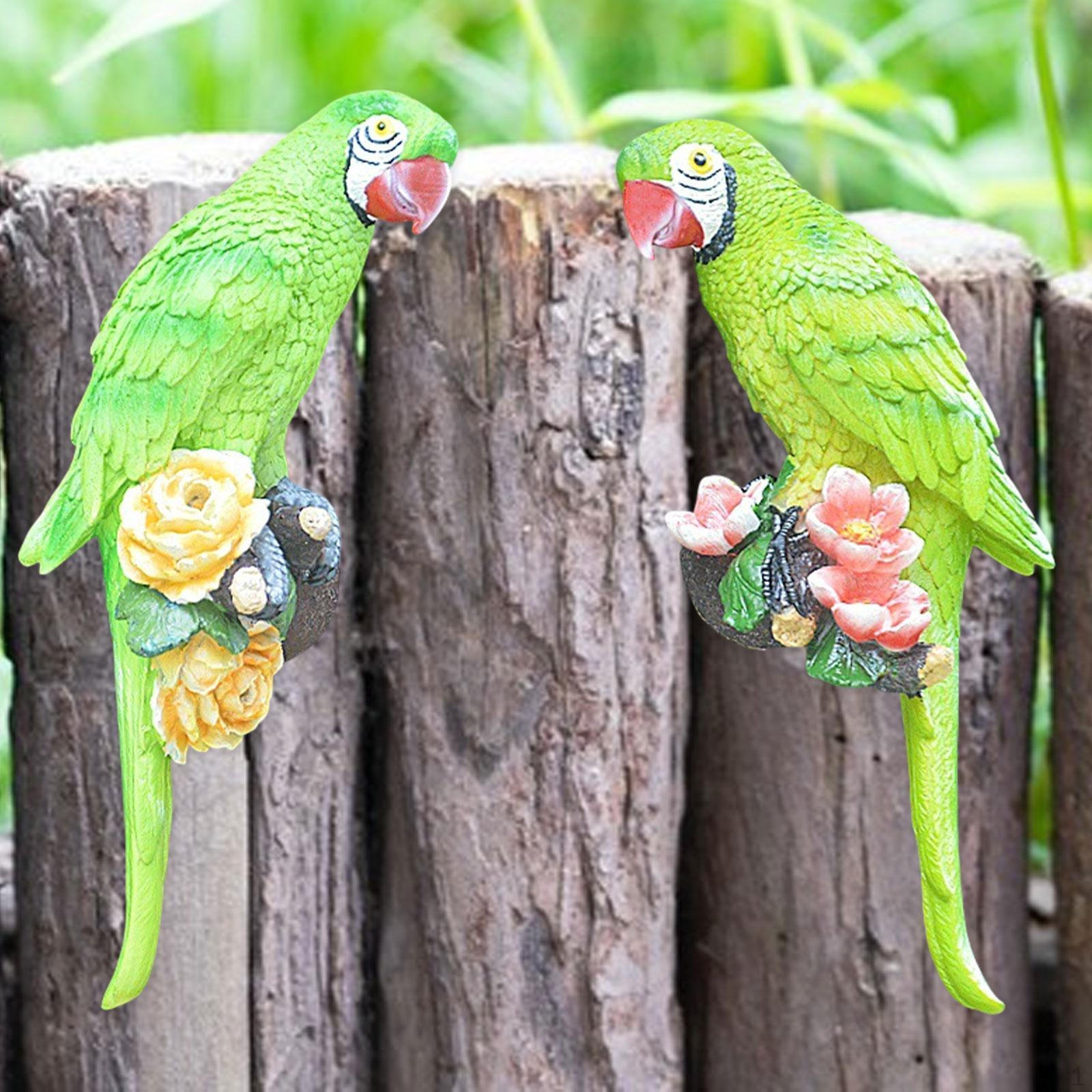 

2 шт. Статуэтка попугая, подвесная скульптура, искусственный декор, художественная смоляная фигурка птицы для