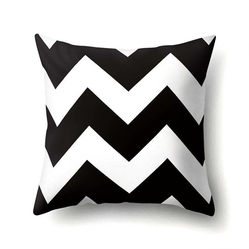 Polyester Pillow Case Geometric Decoration Home Petal Strip Printed Cushion Cover Bedside Cushion Cover Waist Cushion Cover