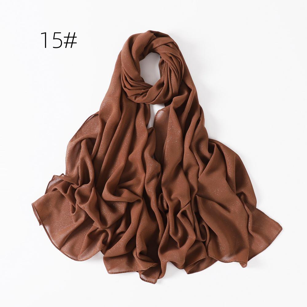 New Style Women's Silver Pearl Chiffon Long Scarf