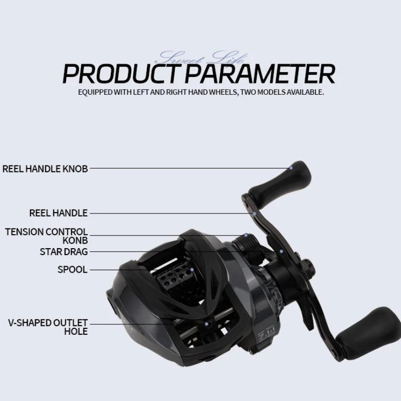 2026 New Fishing Reel 7.1:1 6+1BB DC Electronic Brake Baitcasting Reel Anti Backlash Smart Cast 6KG Drag 168g Lightweight Long Distance Lure Fishing