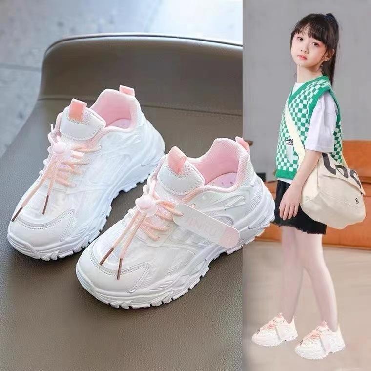Mädchen-Sneaker atmungsaktives Mesh Dad-Schuhe 2025 neue vielseitige Jungen-kleine weiße Schuhe Grundschüler lässige Mesh-Schuhe
