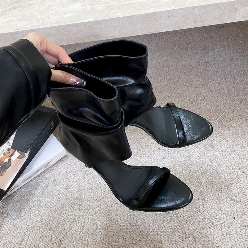 Fashion Fashion Open Toe Women Thin Heels Ankle Sandals Boots Shoes With Zippers Female Heeled Modern Sandals Booties Shoes For Ladies