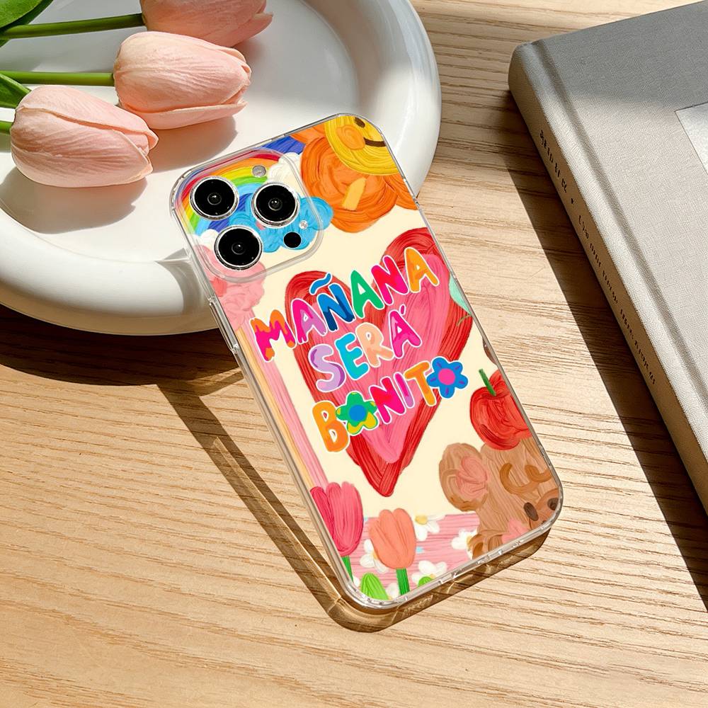 Vibrant Spring Charm M-Manana Sera Bonito Phone Case For iPhone 17 16 15 14 13 12 11 Mini Pro Max Plus Transparent Cover