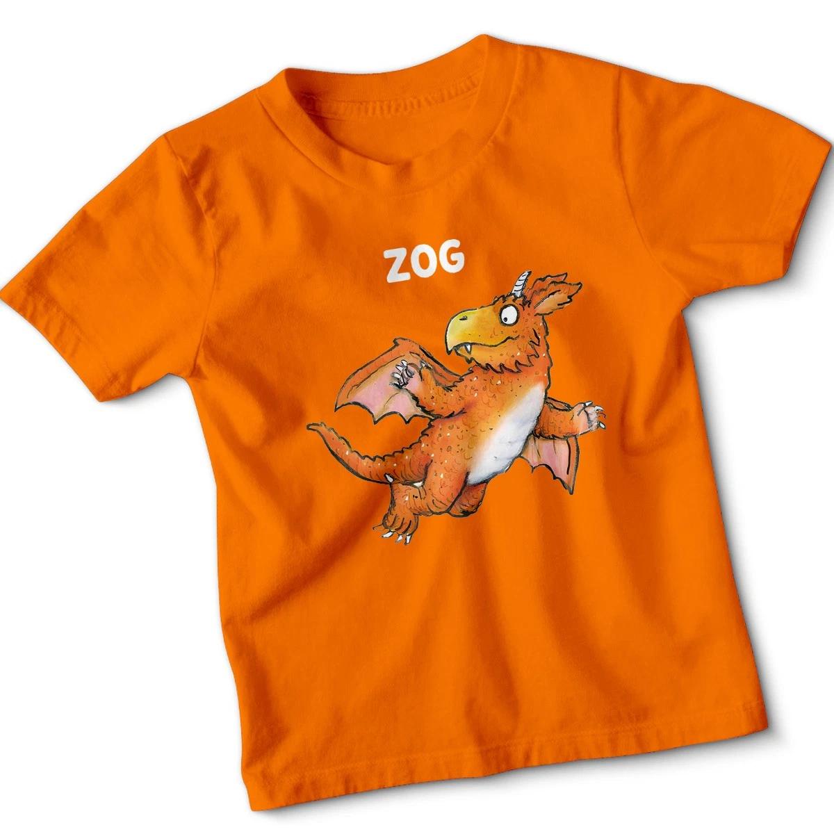 

Kids Zog Orange Dragon Tshirt Julia Donaldson Axel Scheffler Storybook 110