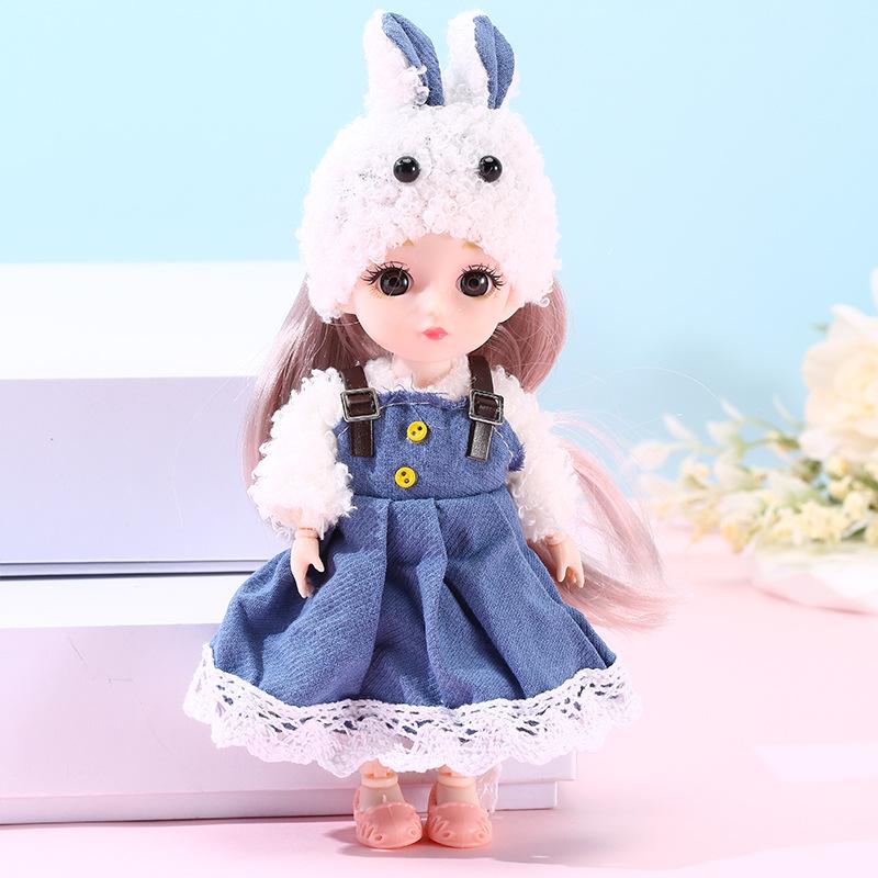 Color Light Doll Xiao Mengmeng Traje de Princesa Vestido de Niña Vestir 13 Articulaciones Muñeca de 6 Pulgadas Juguete Casa de Juego