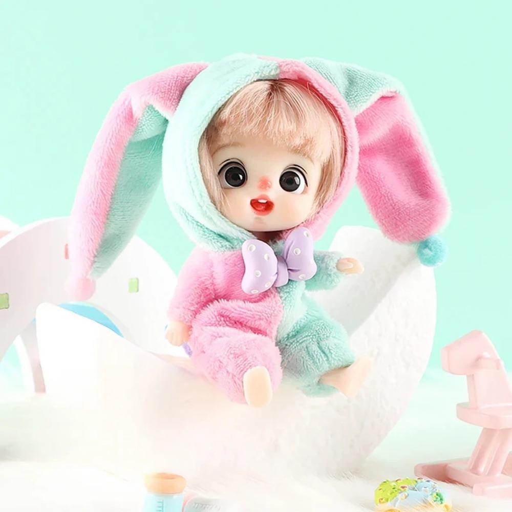 12cm Roztomilá Mini Panenka Zvířecí Série Pyžam Vzdělávací Hračky DIY Oblékání Kloubové Panenky Narozeninové Dárky 3D Oči