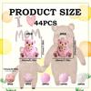 25/32/44PCS parent-child bear silicone bead set, perfect for DIY handmade crafts such as keychains, necklaces, bracelets, etc