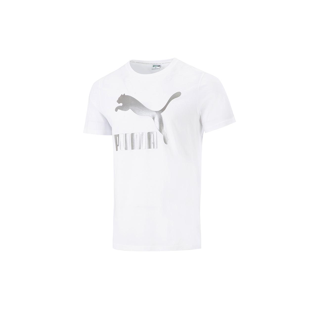 PUMA Athleisure Casual Sports Logo Printing Short Sleeve White Men s 532280-52 L