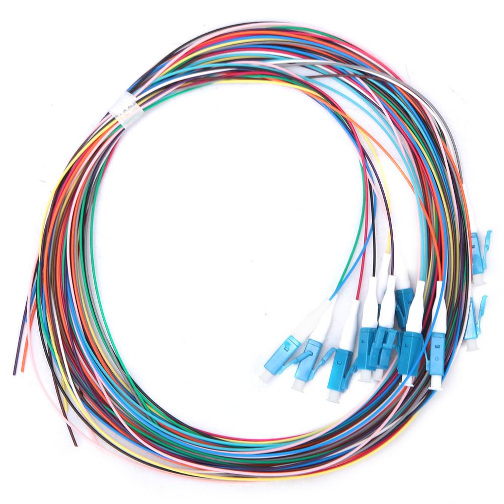 Fiber Pigtail LC Fiber Pigtail Optical Fiber Pigtail 12 Strand Fiber Optic Pigtail LC/UPC Single Mode Low Insertion Loss 1.5m