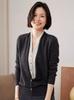 Women's 2024 Autumn/Winter Cashmere V-Neck Color-Blocked Button Knitwear