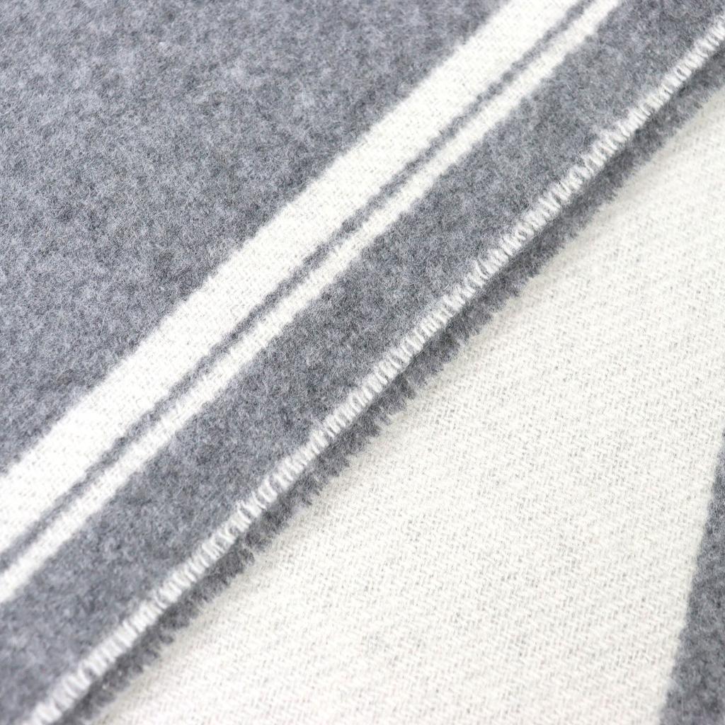 Pristine HERMES Scarf Bande de Repo Two-tone fringe long dress gray cashmere Used
