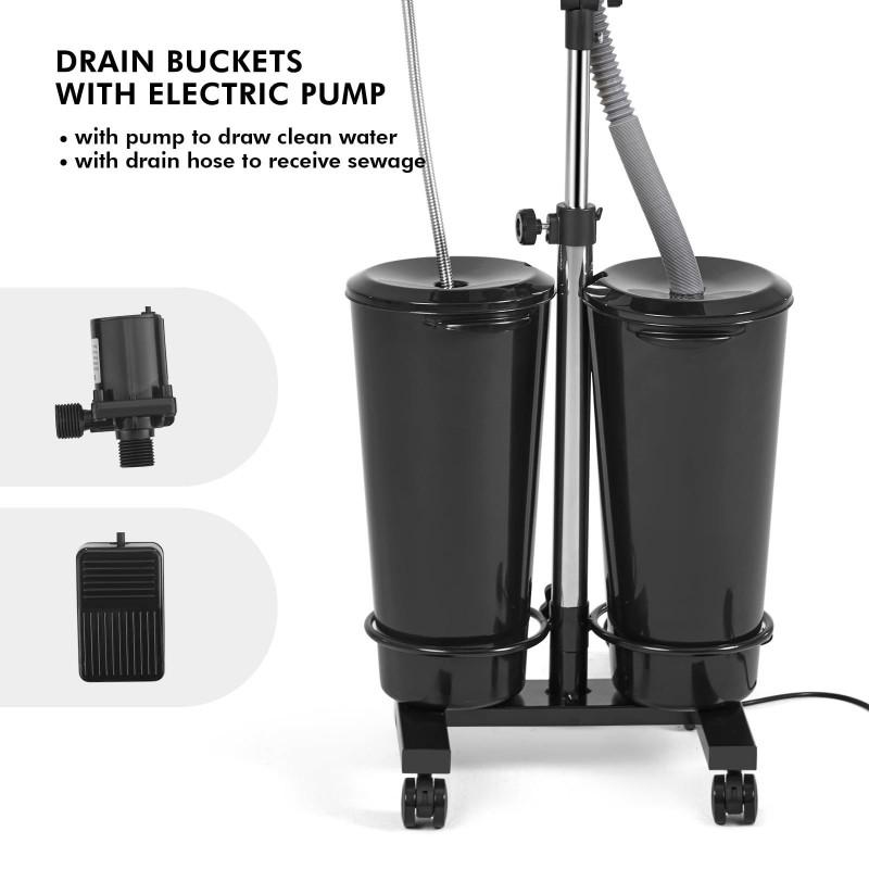 Vertical Electric Hair Wash Basin Hair Salon Portable Double Bucket With Water Pump Movable Shampoo Basin
