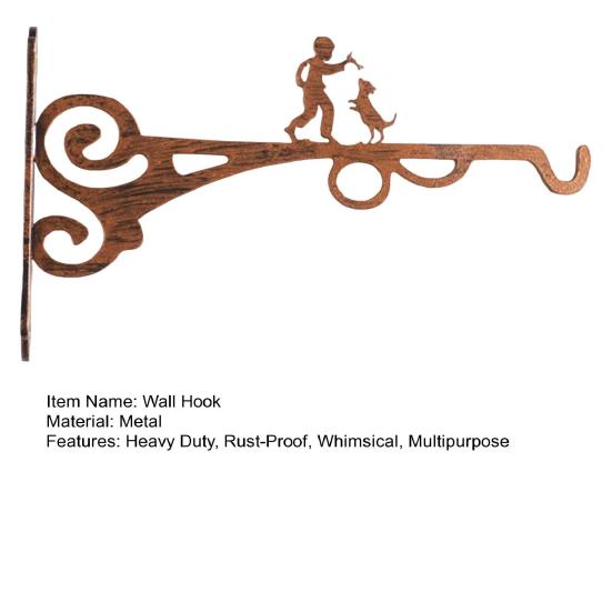 Wall Plant Hanger Metal Coated Wall-mounted Hook Rust-Proof Indoor Outdoor Bracket