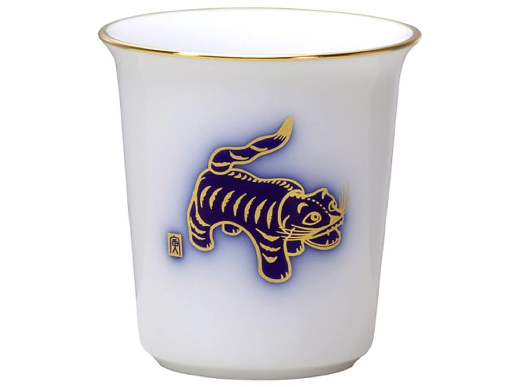 Okura Pottery Zodiac Series "Tiger" Mini Cup, Coffee/Tea, Approx. 85cc, Made In Japan, 119C/9801-C