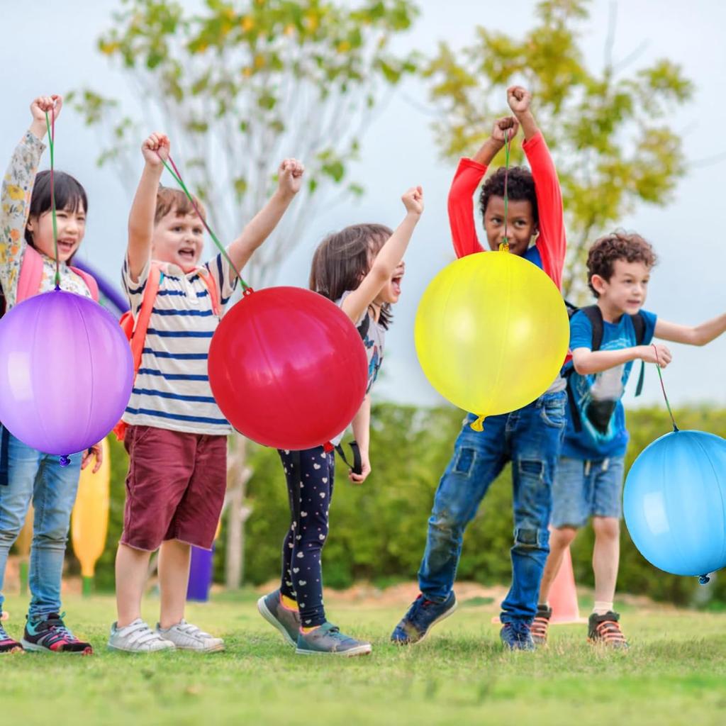 Thickened Punch Balloons with Rubber Band Handle Bouncy Balloons for Kids Birthday Wedding Party Favors Goodie Bag Fillers