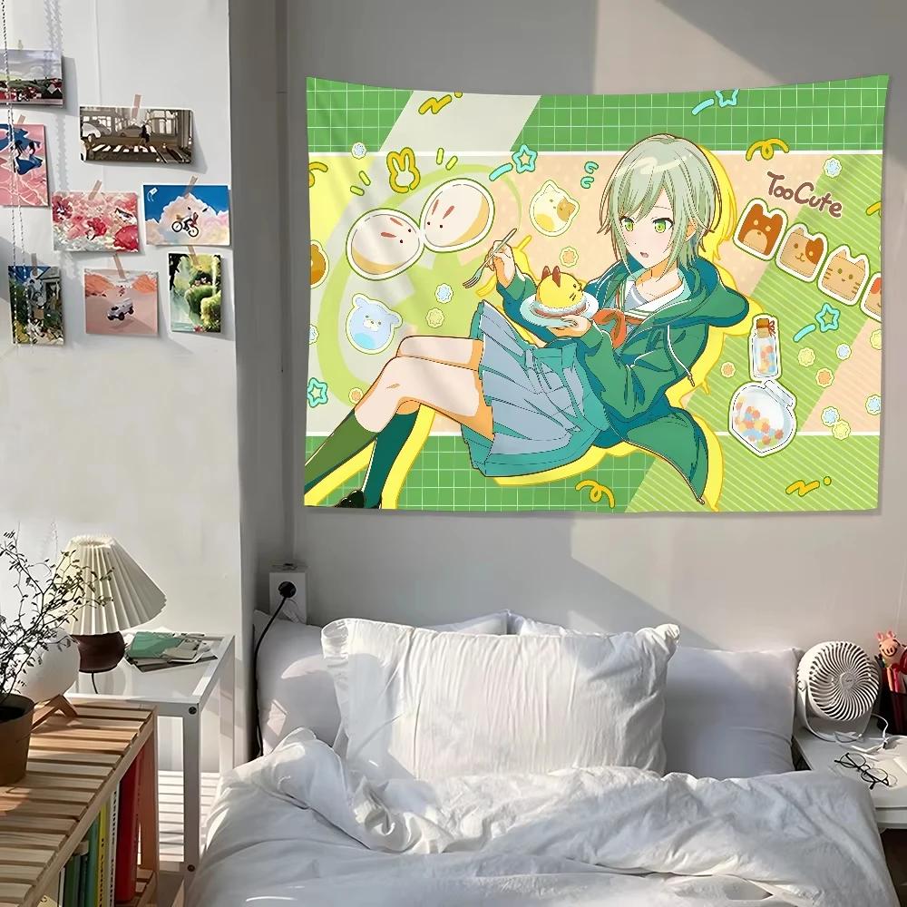 VIKAMA Niedliches Cartoon Wandbehang Schlafzimmer Ästhetische Wanddekoration Anime Wohnheim Hintergrund Banner Pastell Wandkunst
