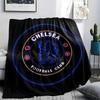Chelsea bedekte Flanelldecke, weicher Überwurf für Schlafzimmer Sofa, waschbar, Fußballfanartikel, tolles Geschenk.