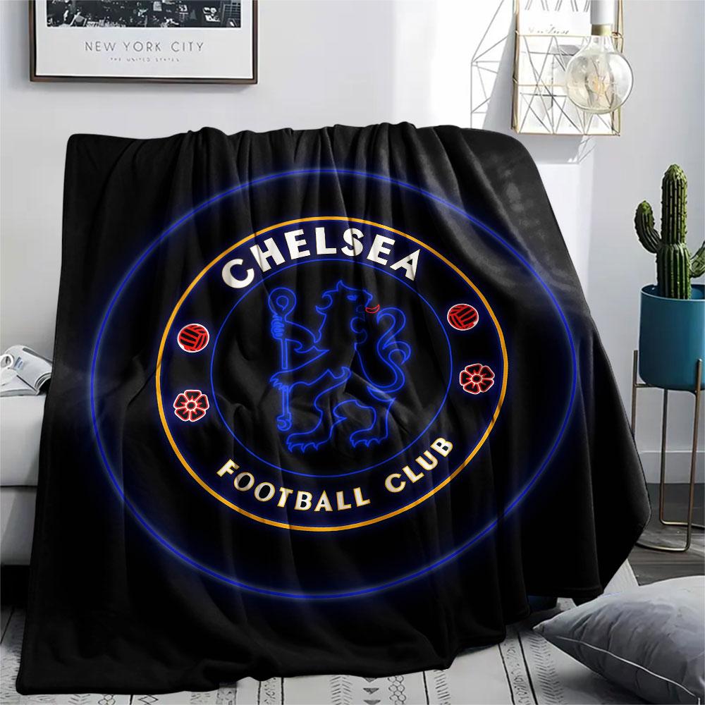 Chelsea bedekte Flanelldecke, weicher Überwurf für Schlafzimmer Sofa, waschbar, Fußballfanartikel, tolles Geschenk.