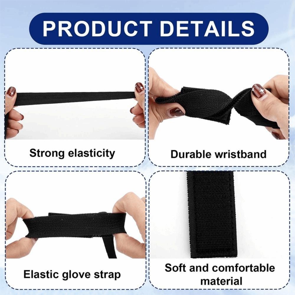 4 szt. Regulowany Design Paski do Rękawic Narciarskich Materiał Nylonowy Paski na Nadgarstek Sport Narciarski
