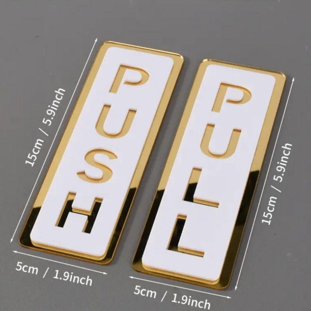 2Pcs Creative Sliding Door Logo 3D Push Pull Door Sign  Glass Door Identification
