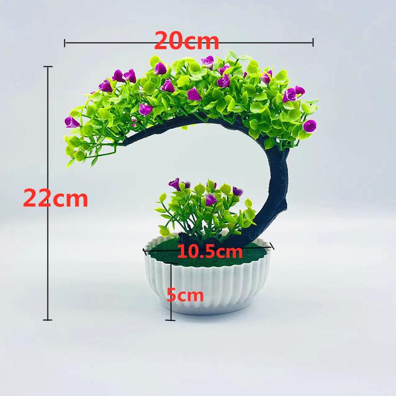 Plastic Shape Crescent Rose Bonsai Potted Plant For Indoor Garden And Ideas Gift