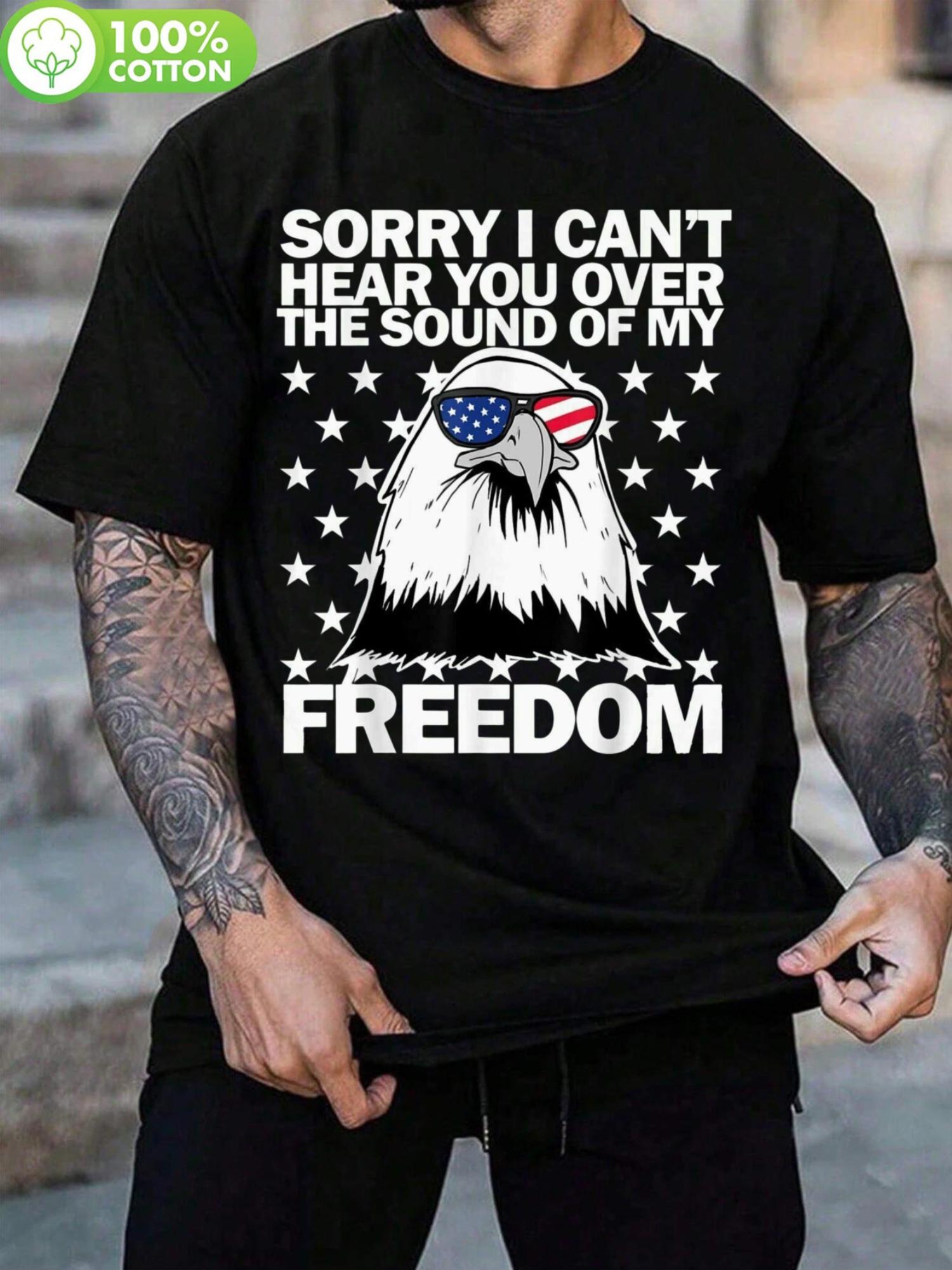 Patriotic Eagle Graphic T-shirt - Soft 100% Cotton S