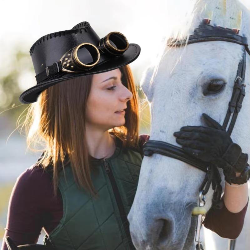 Herremote Steampunk Briller Runde Oversized Vernebriller Sveise Punk Briller Cosplay Damebriller