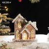 European Retro Solid Wood Luminous Christmas Snow Cabin Ornament