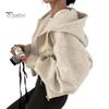 Frühling Damen Mantel Kapuze Kordelzug Lange Ärmel Taschen Reißverschluss Elastische Bündchen Saum Locker Sport Hoodie Freizeit Tägliche Kleidung Jacke