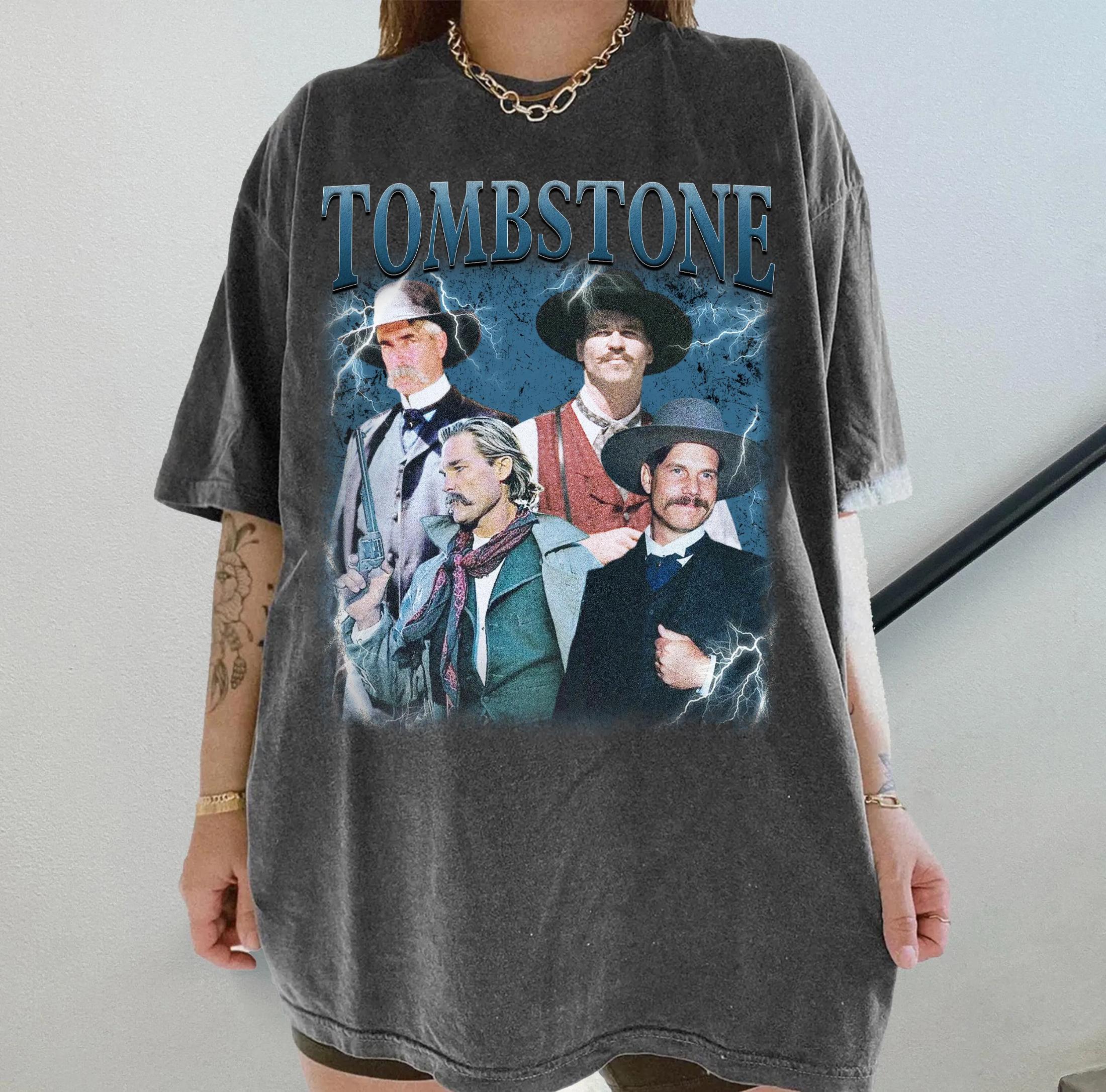 

Graveyard Town Movie Theme Tshirt Retro Copycat Comfortable Collar Tshirt with Vintage Print Pattern Tshirt 3XL