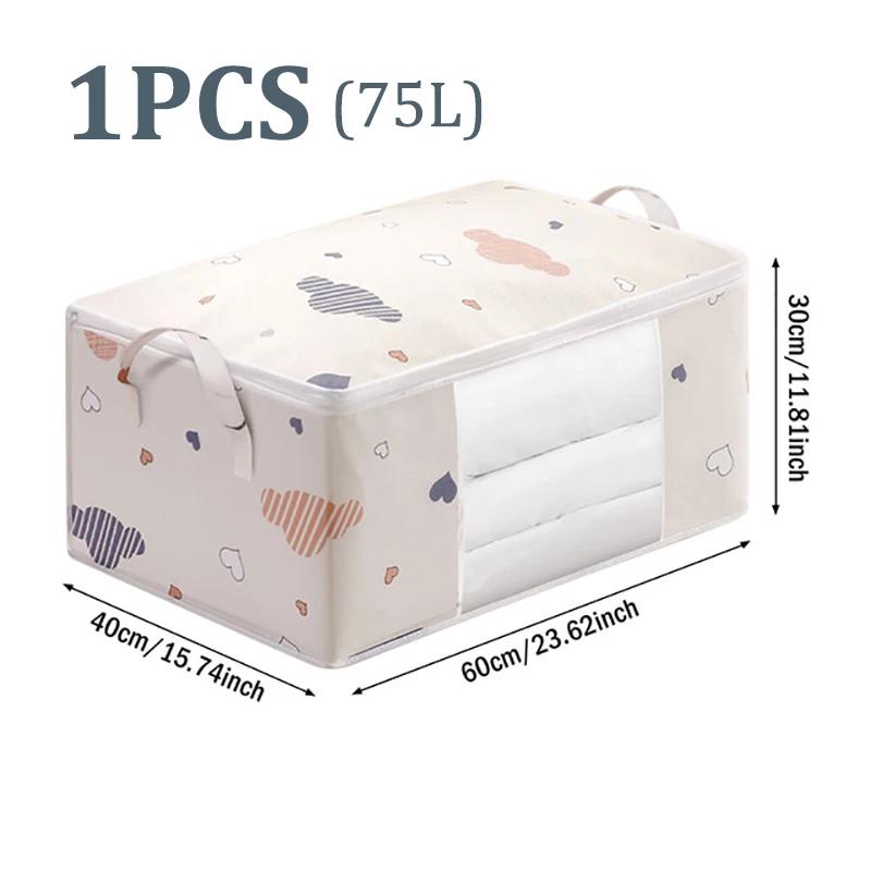 1/2/4Pcs Big Capacity Foldable Storage Bag with Zipper Handle Moisture Dust Proof for Quilt Clothes Duvet Blanket Bedding Luggag