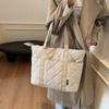 Autumn and Winter High-end Diamond Embroidered Thread Large Capacity Shoulder Bag New Cotton Clothing Tote Bag Fashionable Commuter Work Bag