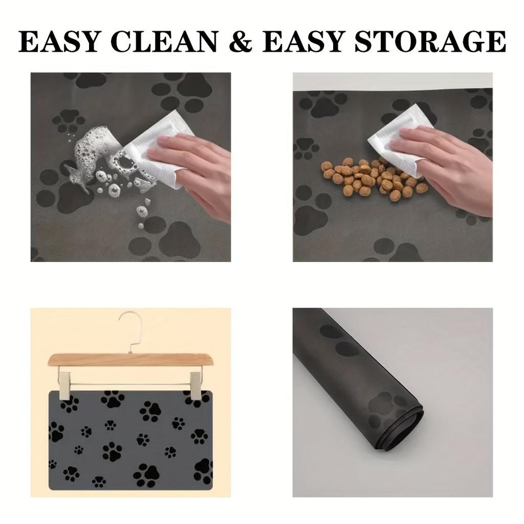 Boston Terrier Printed Pet Mat, Quick Dry Cat and Dog Pet Feeding Mat