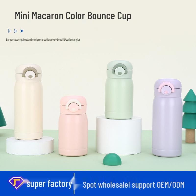Bicchiere Termico Mini Macaron Colorato per Ragazze, Acciaio Inossidabile 304, Fresco e Portatile