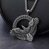 Vintage Nordic Rune Eagle Pendant Charm Men's Necklace Fashion Hip Hop Punk Accessories Jewelry Gift Dropship