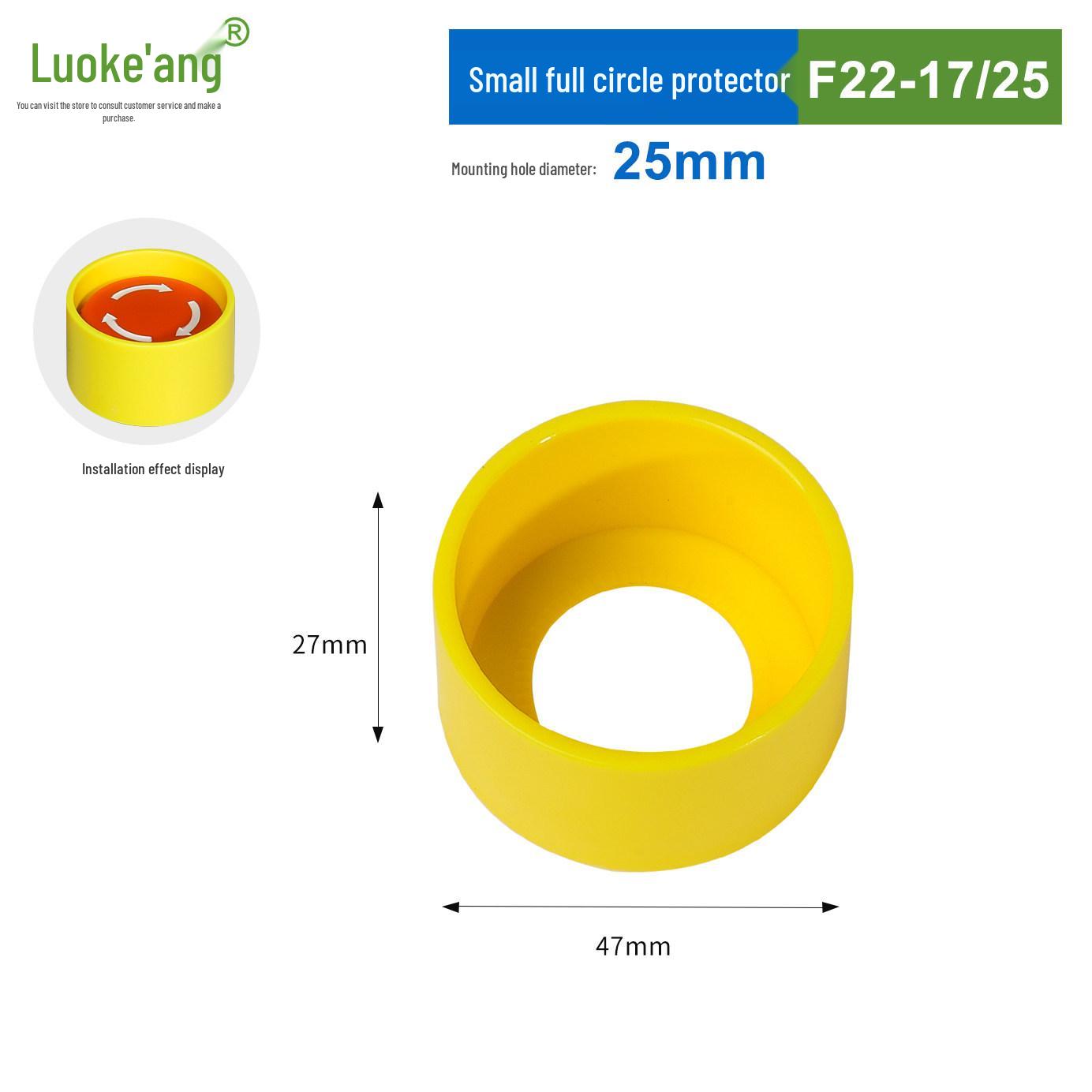 Emergency Stop Button Cover with Preventive Ring (22/25/30mm) - Prevents Accidental Operation