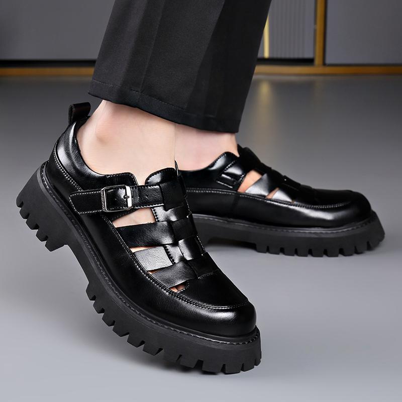 Sandalias de hombre para primavera y verano Suela gruesa estilo diseñador de moda Fiesta o trabajo Exterior de moda para jóvenes Zapatos Negros y blancos