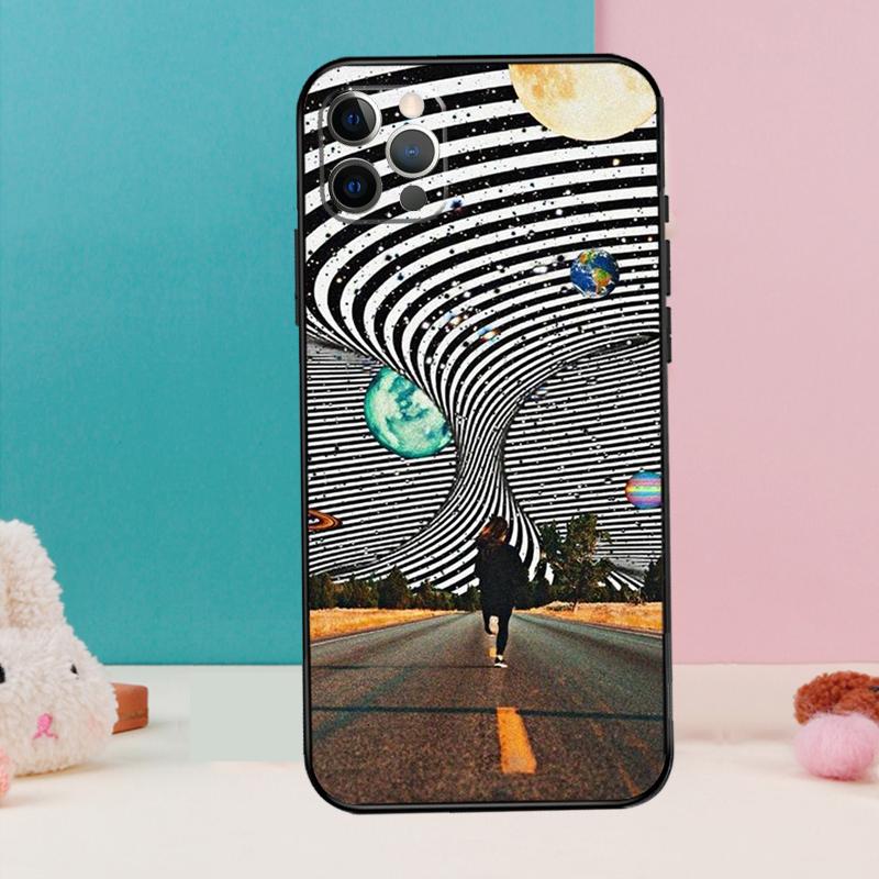 Art Aesthetic Trippy Psychedelic Phone Case For iPhone 17 Air 16 15 14 13 11 12 Pro Max 12 13 mini 15 16 Plus 16e Cover Coque