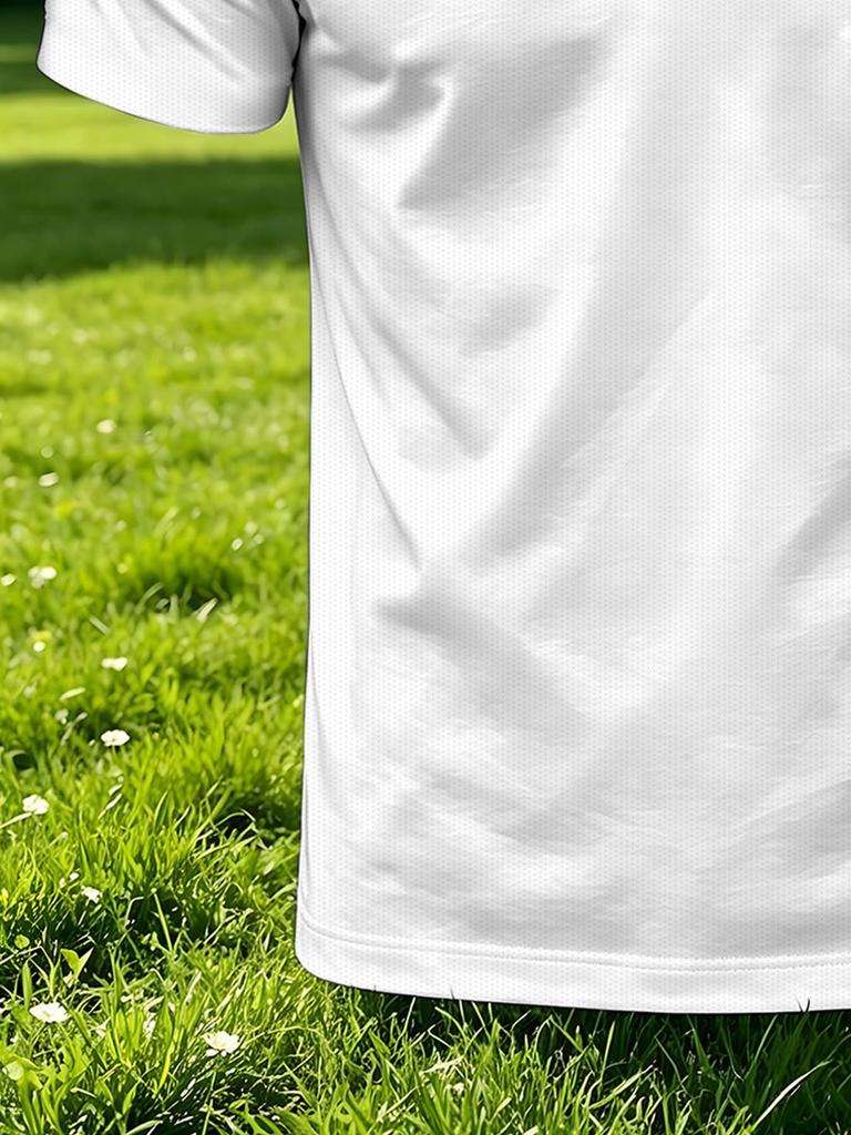 Men's Outdoor Short-Sleeve Polo Shirt with Printed Design (Not Textured), Available in Multiple Sizes. Men's Lapel Polo, Solid Color Top. Men's Slim