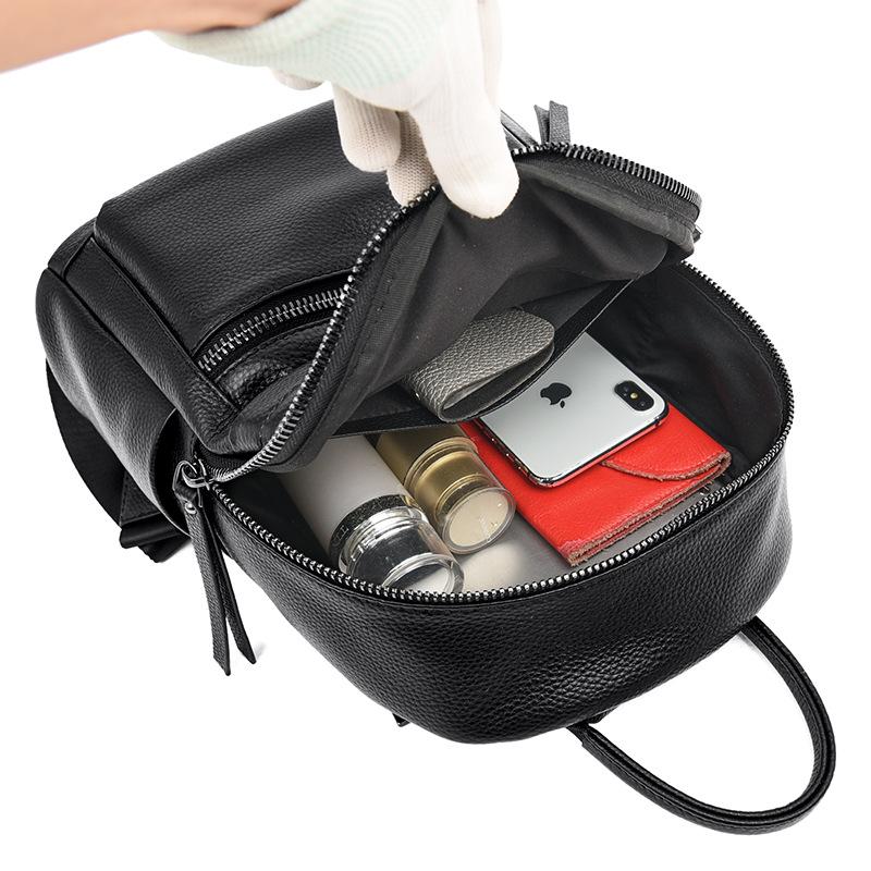 Real cowhide backpack new trendy casual fashion large capacity backpack first layer cowhide women's bag