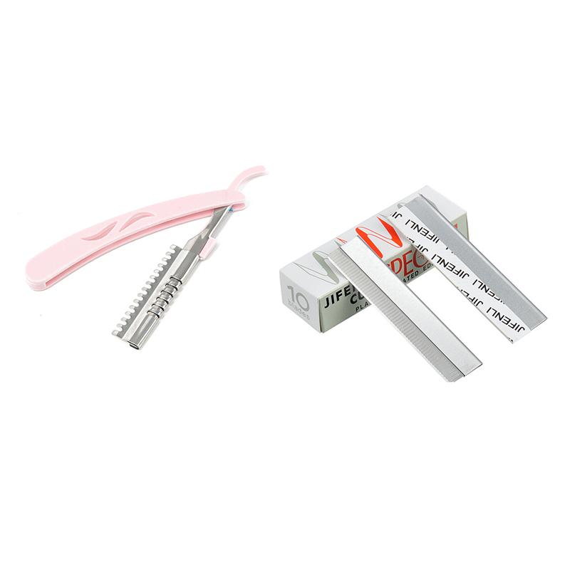 Safe Eyebrow Trimmer Foldable Stainless Steel Razor Professional Facial Hair Remover Shaver Woman Makeup Tools