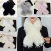 90cm/180cm Plush Long Strip Scarf Solid Color Ladies Tassels Scarf Y2K Girl Scarf Winter