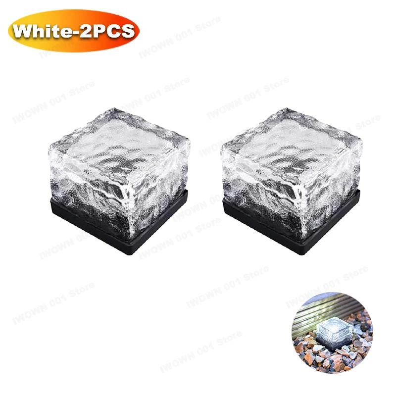 Solar Ice Cube Lights Glass Brick Lights Landscape Lights Square Glass Lights Outdoor Road Street Lights Garden Decoration