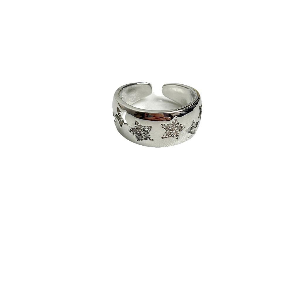 Elegant Star Geometric Adjustable Ring for Women – Trendy and Versatile Design Open Adjustable