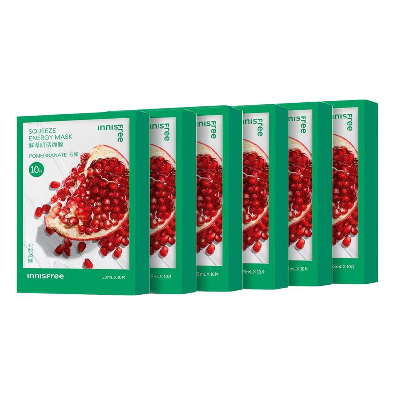 Innisfree Pomegranate Moisturizing and Hydrating pieces/box Innisfree Fresh Extract Muscle Mask Pomegranate-23ml10 pieces/box6