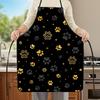 1 Adjustable Cross-back Apron with Paw Print Design - & Golden Kitchen Apron, Suitable for Cooking, Baking, Gardening - Durable Polyester Household Ap