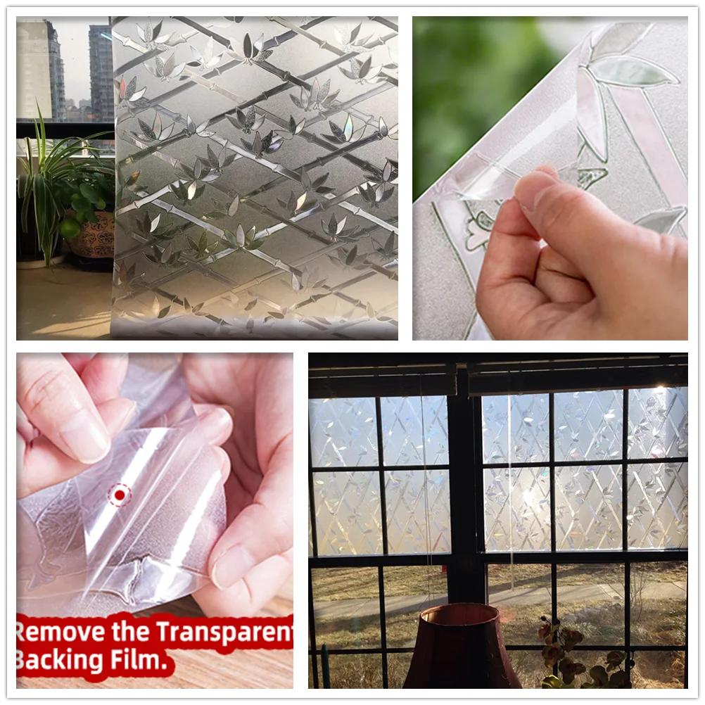 3D-Fensterfolie, Regenbogen, Sichtschutz, Mosaik-Dekoration, statisch haftende Klebefolie, UV-blockierend, Wärmeregulierung, Buntglasaufkleber